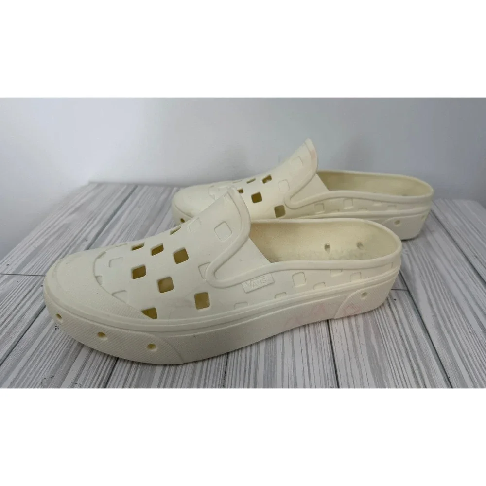 Vans Mens Slip On Mule TRK Marshmallow White Rubber Water  display picture 1